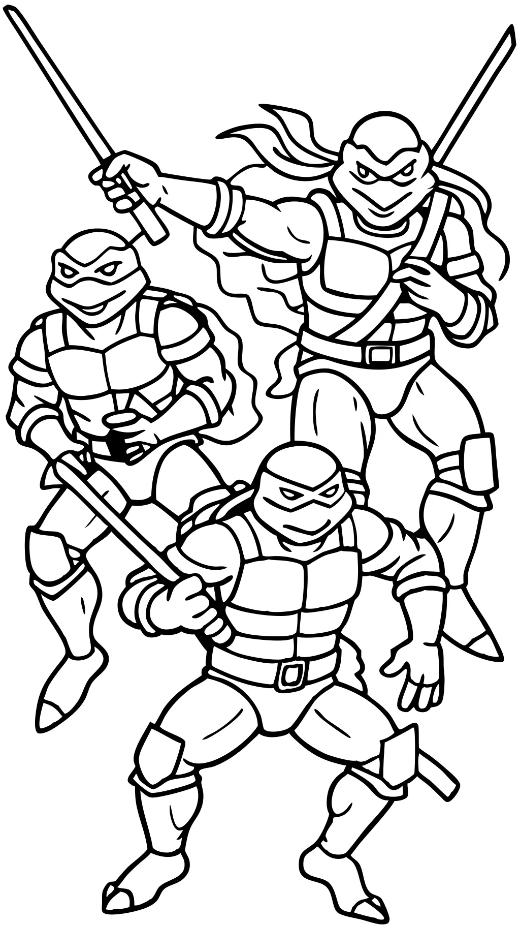 Página para colorear de tortuga ninja